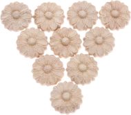 10-Pack Wood  Little Onlay Appliques, Unpainted Round Flower Carving Craft Decals for Home Chests Cabinet Door Cupboard Dresser Bed Wall Pew Wardrobe Furniture Decor (Dia-3cm/1.18")