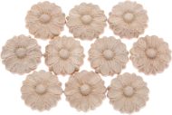 10-Pack Wood  Little Onlay Appliques, Unpainted Round Flower Carving Craft Decals for Home Chests Cabinet Door Cupboard Dresser Bed Wall Pew Wardrobe Furniture Decor (Dia-3cm/1.18") - Image 2