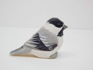 Hand-Carved Chickadee Figurine -Wooden Black-Capped Songbird Statue, Chick Tit Miniature Chestnut Carolina Handmade Songbird Art for Home Decor & Collectibles Nature-Inspired Gifts - Image 2