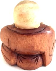 Buddha Statue Solid Wood Carved Happy Buddha Sculpture Laughing Buddha - Image 2